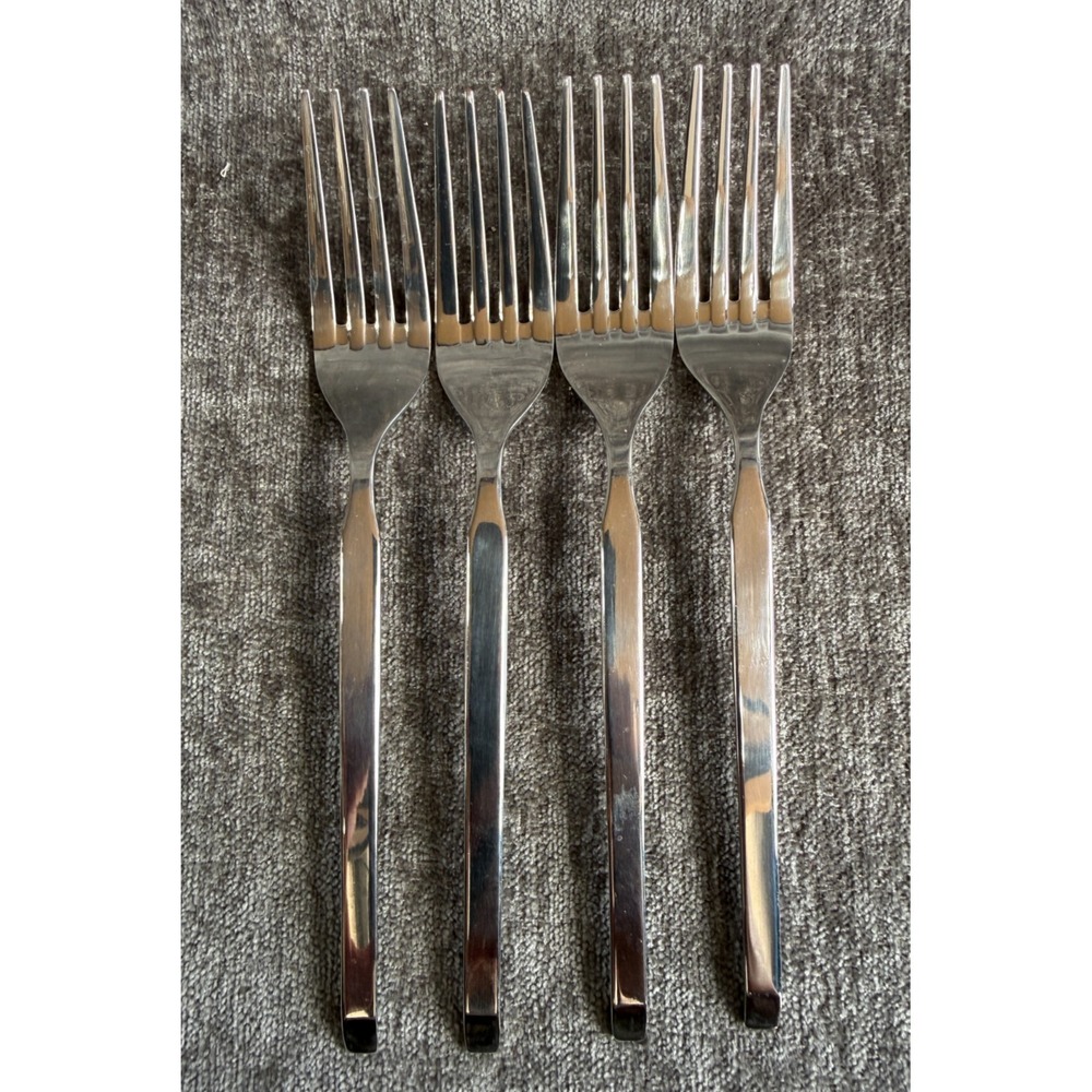 Lot of 4 Godinger Stainless Steel Dinner Forks Replacement Flatware Silverware